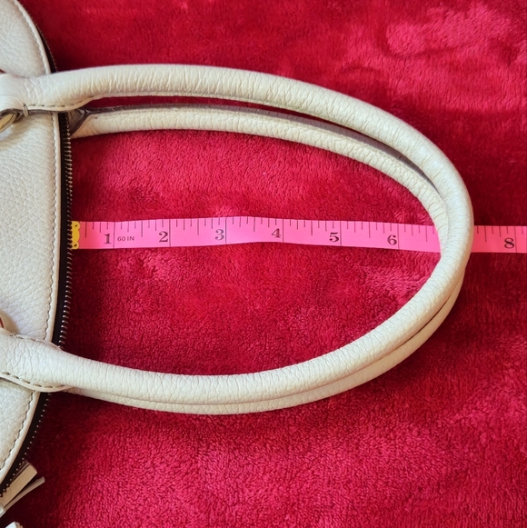 Dooney & Bourke Cream Leather Satchel - Picture 14 of 16